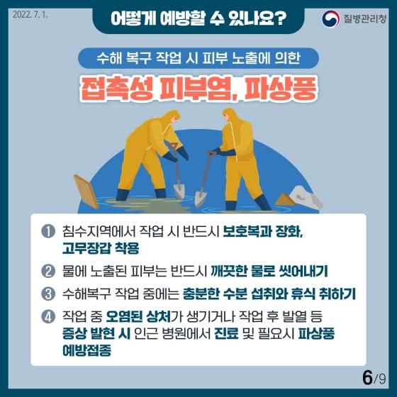 6.장마·태풍과 함께 찾아오는 풍수해 감염병을 알아보고 그 예방법을 숙지합시다